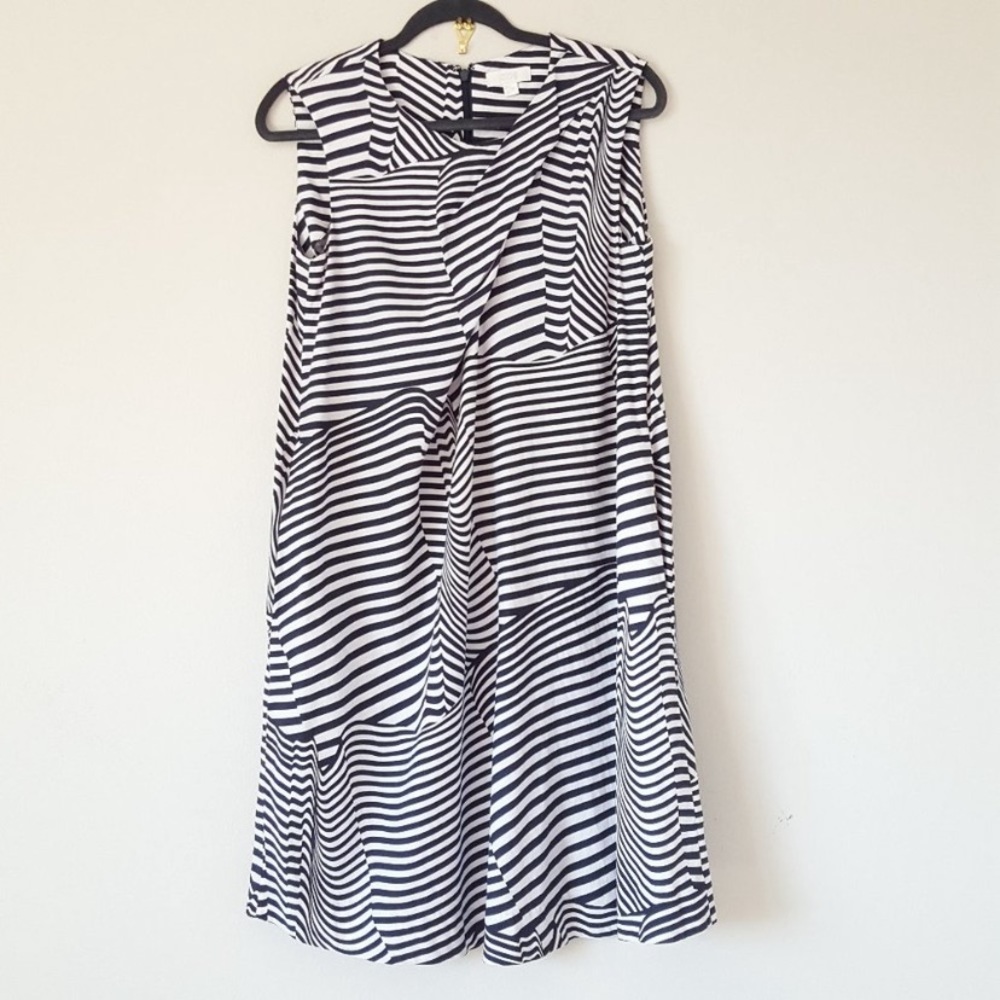 COS abstract striped sleeveless relaxed fit dress